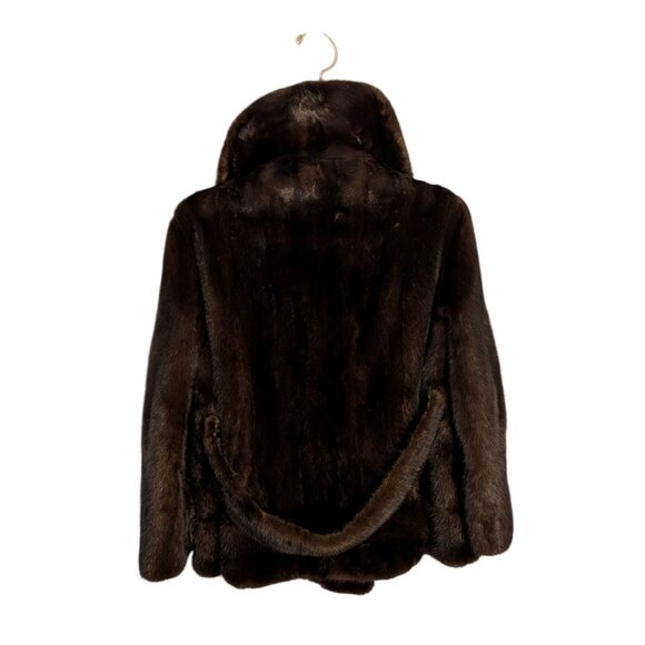 Roy H. Bjorkman Vintage Brown Mink Fur Double-Breasted Car Coat Collar pockets - Picture 3 of 16
